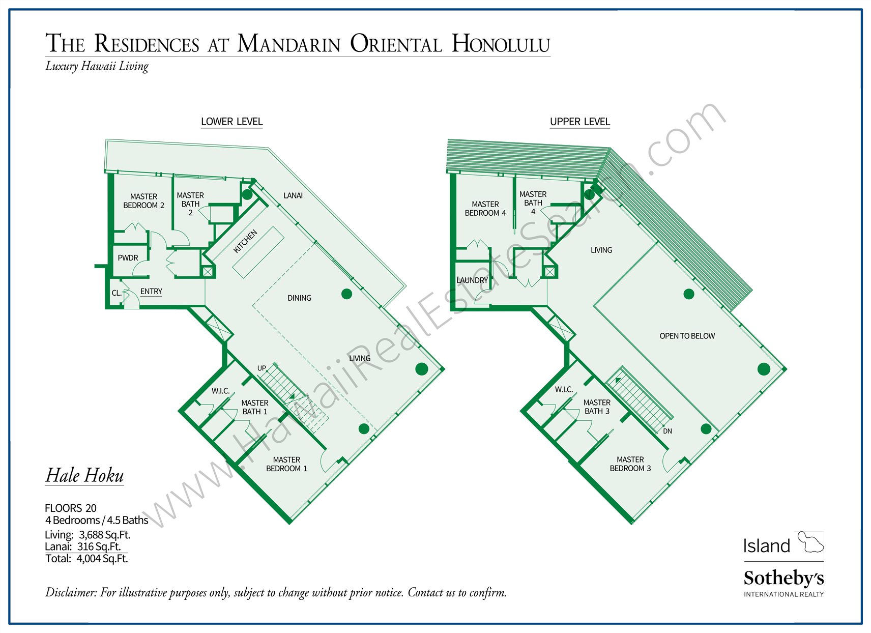 Mandarin Oriental Honolu Floor Plan Hale Hoku